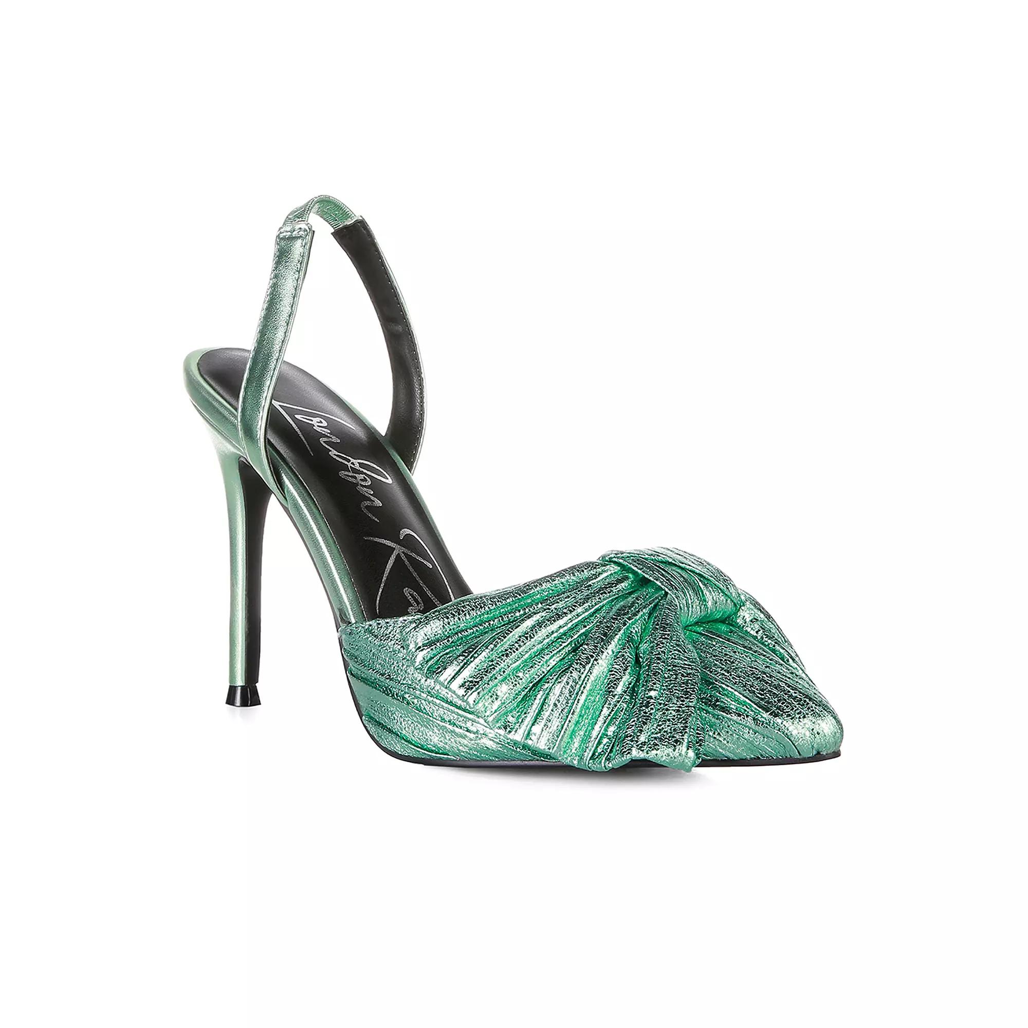 London Rag Kiki Women's Slingback Pumps, Size: 5, Jade Green Product Image