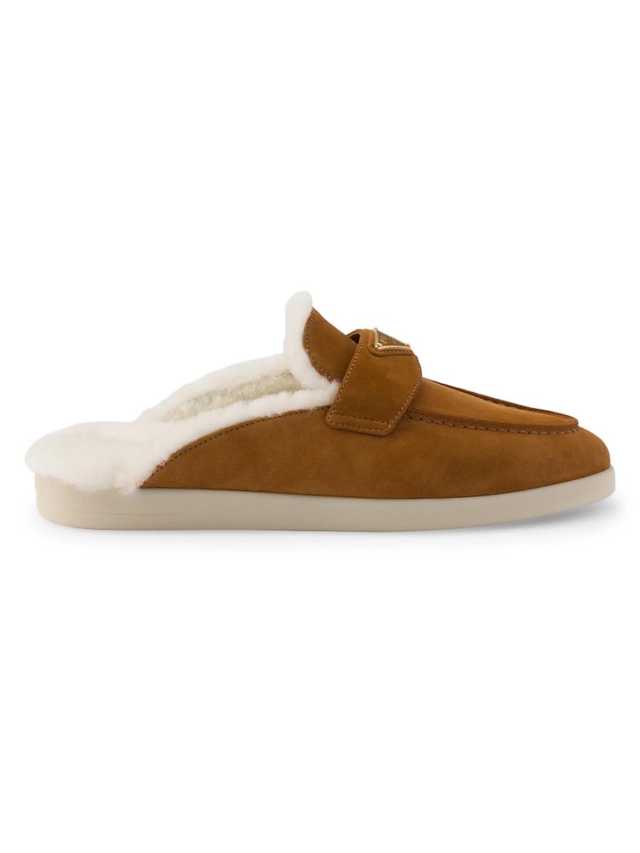 Womens Suede and Shearling Mules Product Image