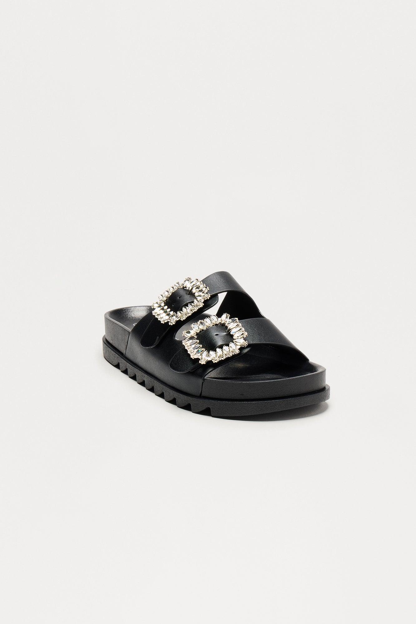 Vaughn Embellished Buckle Sandals - Black Female Product Image