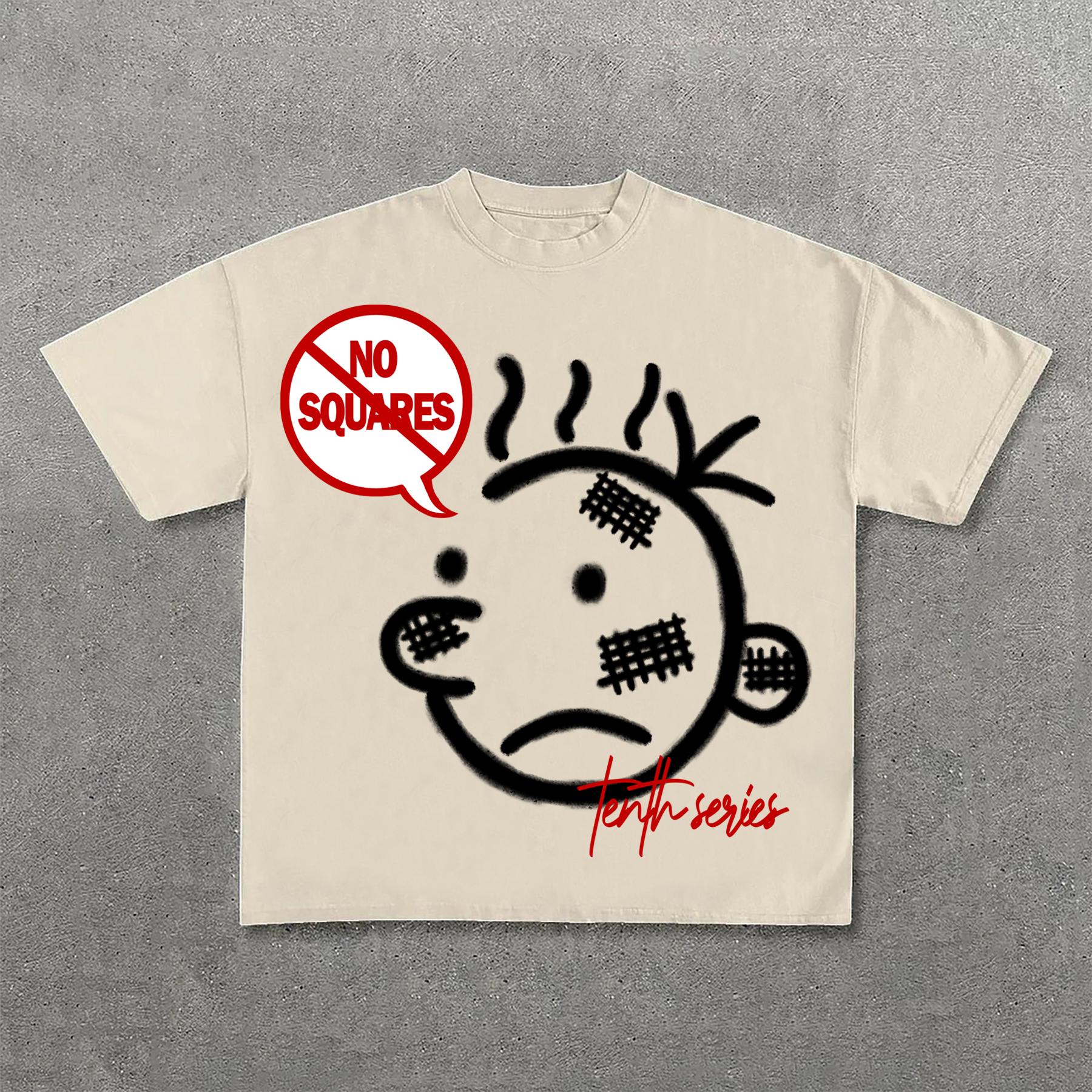 Relaxed Vintage Graphic Mask Casual Street Washed Hoodie Product Image