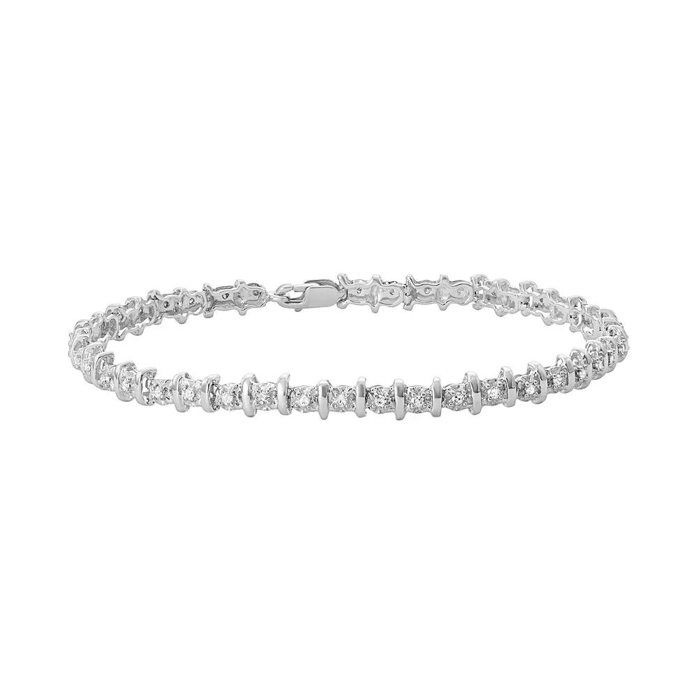 10k Gold 1/2 Carat T.W. Diamond Tennis Bracelet, Women's, Size: 7", White Product Image
