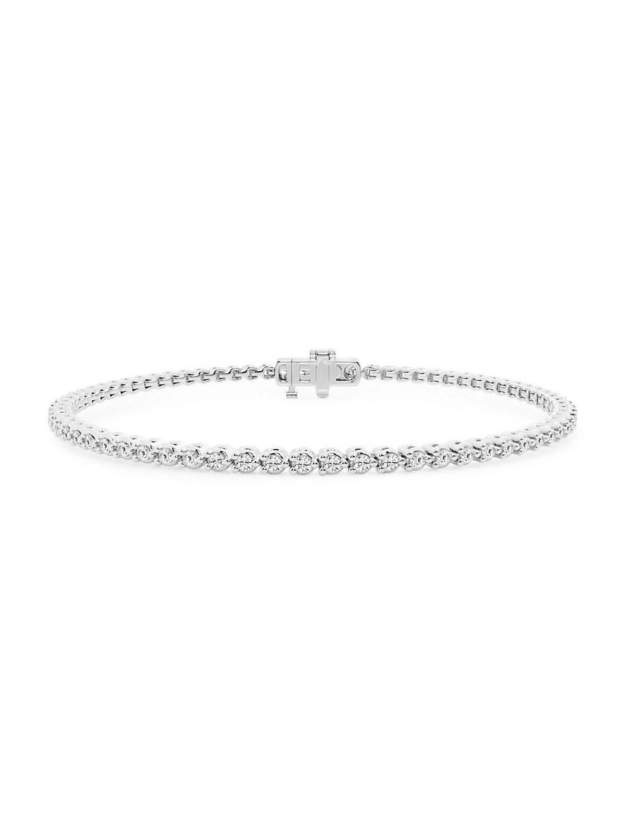 Womens 14K White Gold & Natural Diamond Tennis Bracelet/1.00-10.00 TCW Product Image