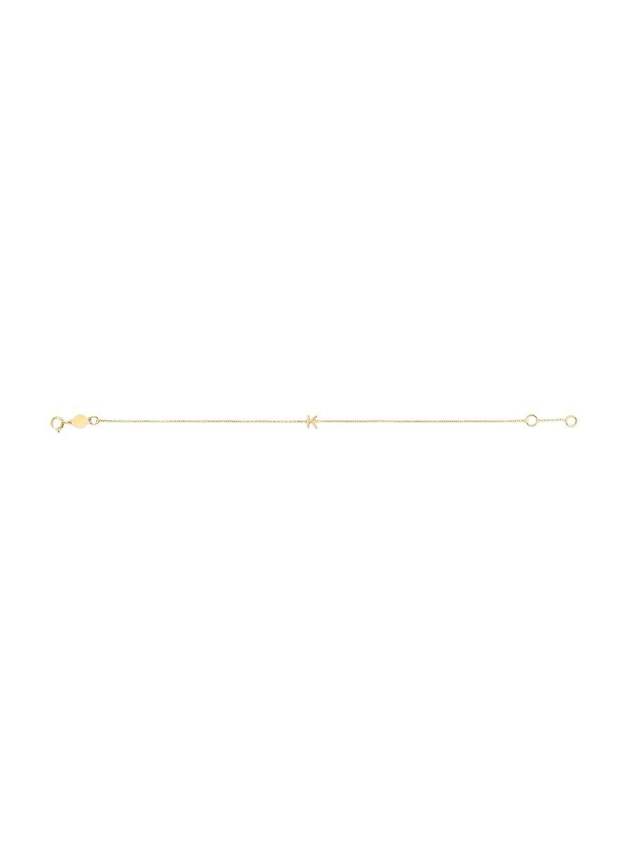 Womens 14K Yellow Gold Initial Charm Bracelet Product Image
