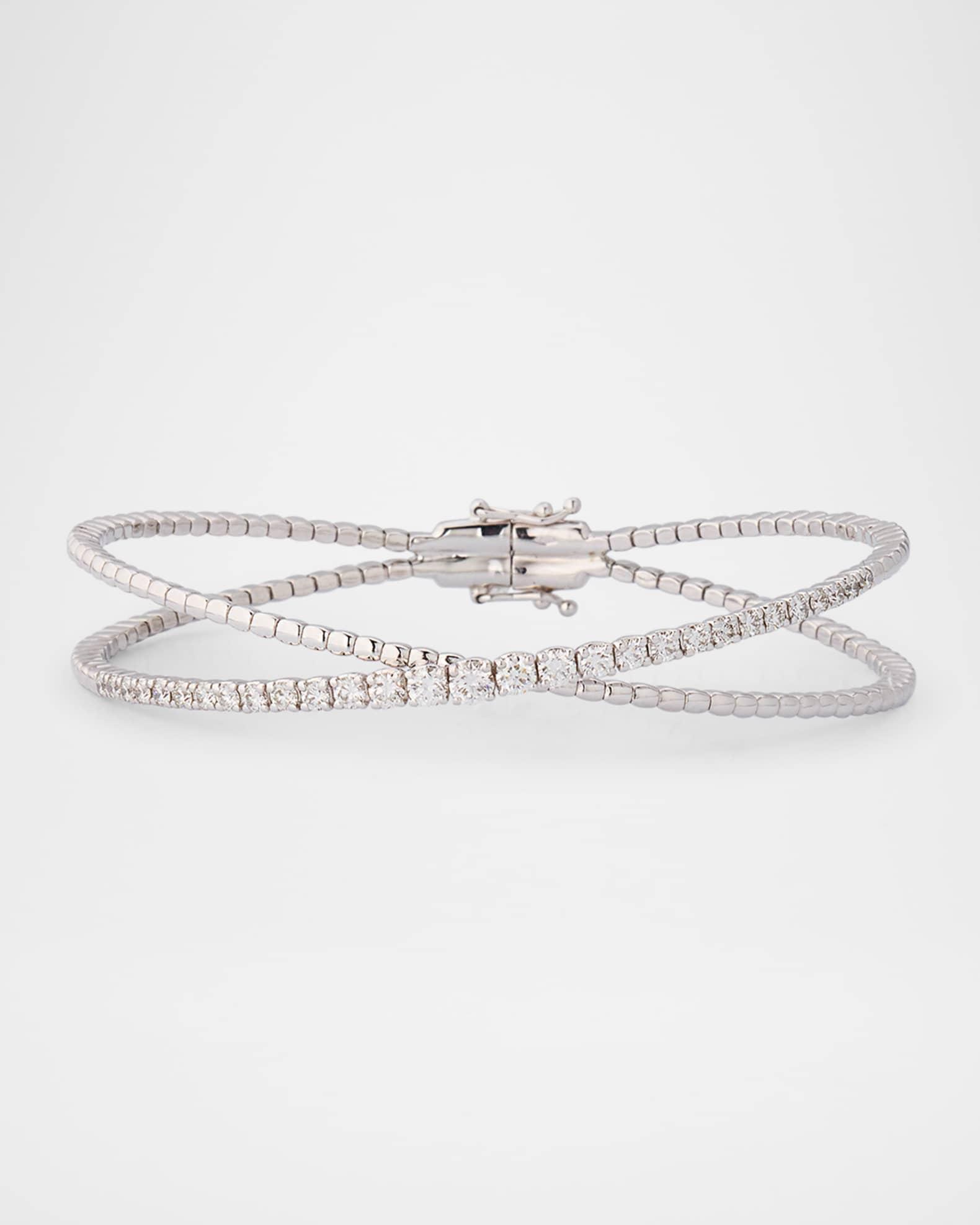 18K White Gold Diamond Bangle Bracelet  Product Image