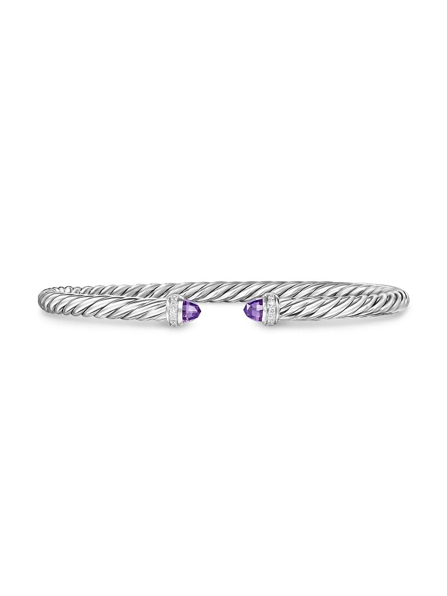 Womens X Classic Cable Station Bracelet in Sterling Silver Product Image