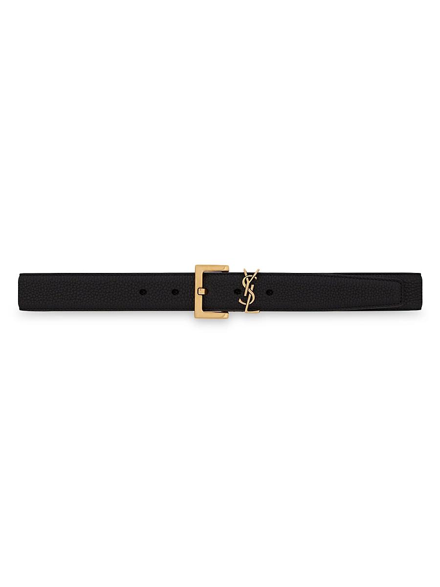 Womens Cassandre Belt with Square Buckle in Smooth Leather Product Image