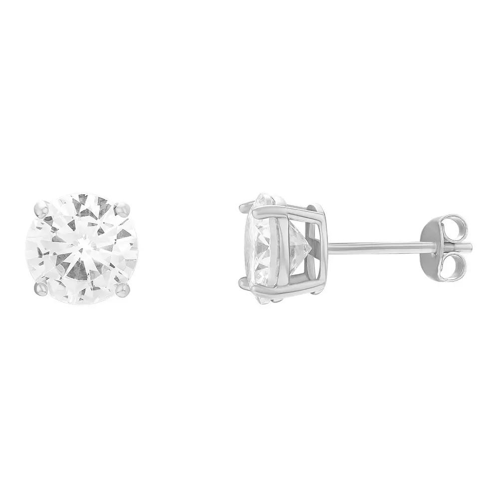 PRIMROSE Sterling Silver 8 mm Cubic Zirconia Stud Earrings, Women's Product Image