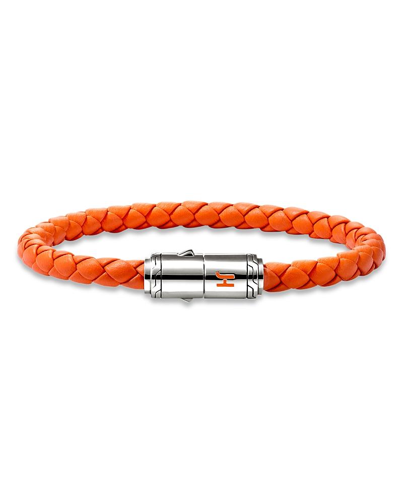 Mens Sterling Silver & Leather Bracelet Product Image