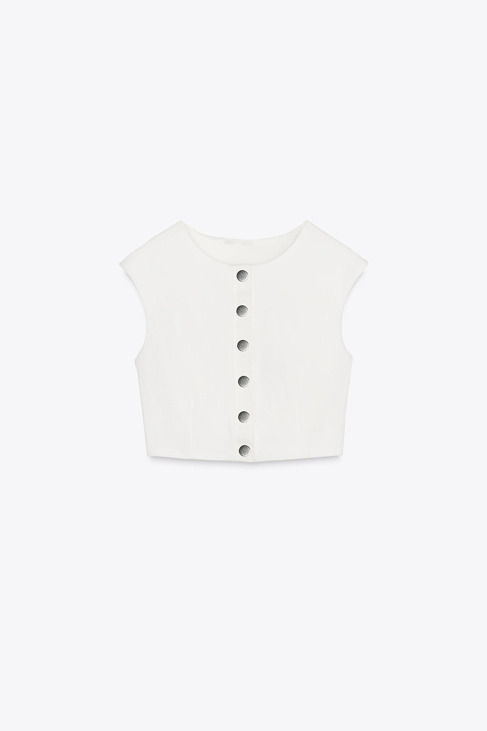 BUTTONED CREPE TOP Product Image