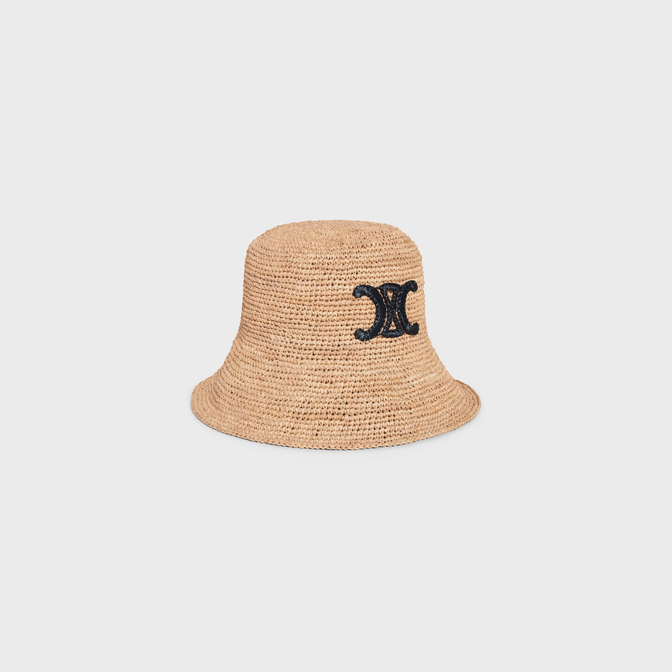 triomphe bucket hat in raffia Product Image