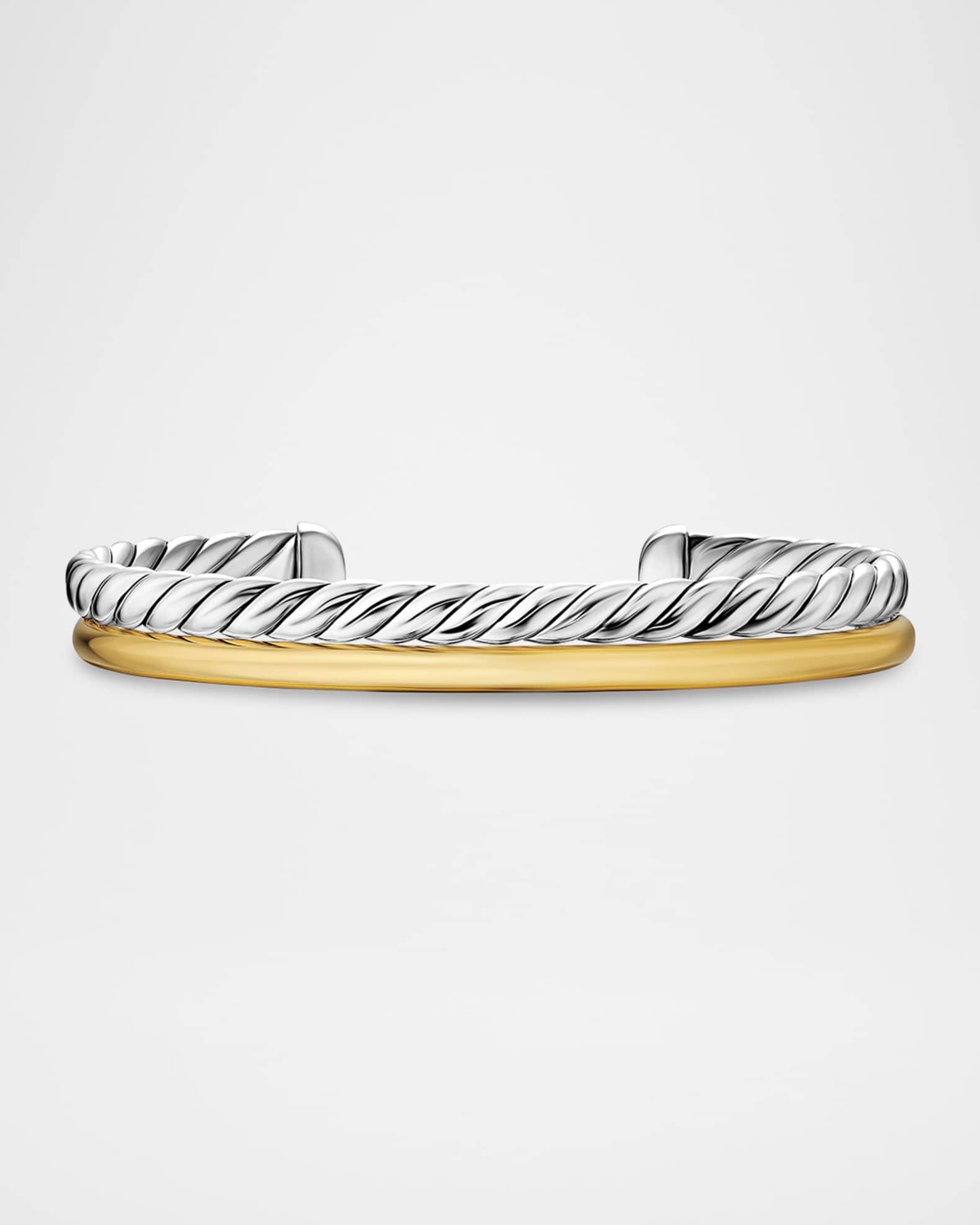 DY Mercer 2-Row Bracelet in Silver with 18K Gold Product Image