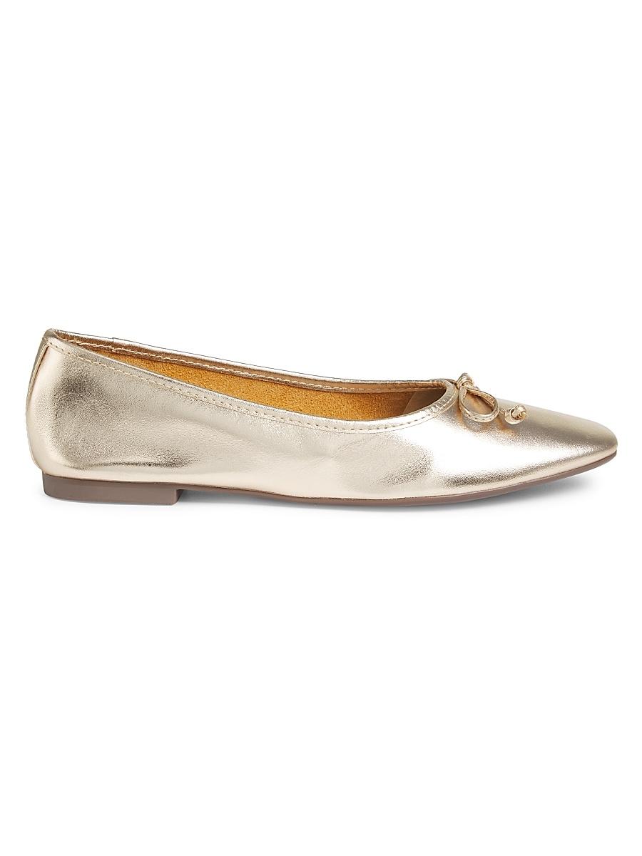 Womens Arissa Metallic Leather Ballet Flats Product Image