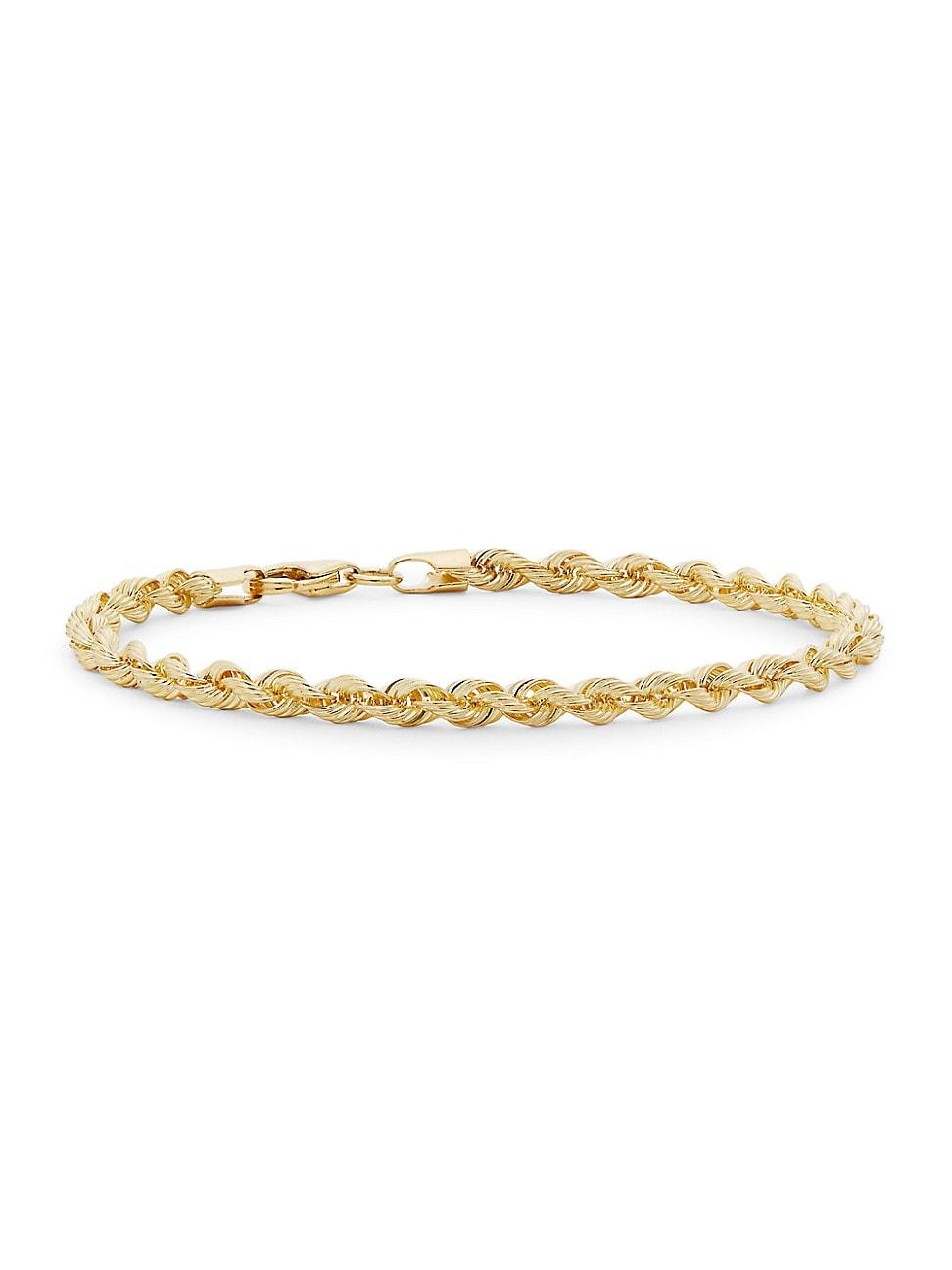 Womens 14K Yellow Gold Rope Chain Bracelet Product Image