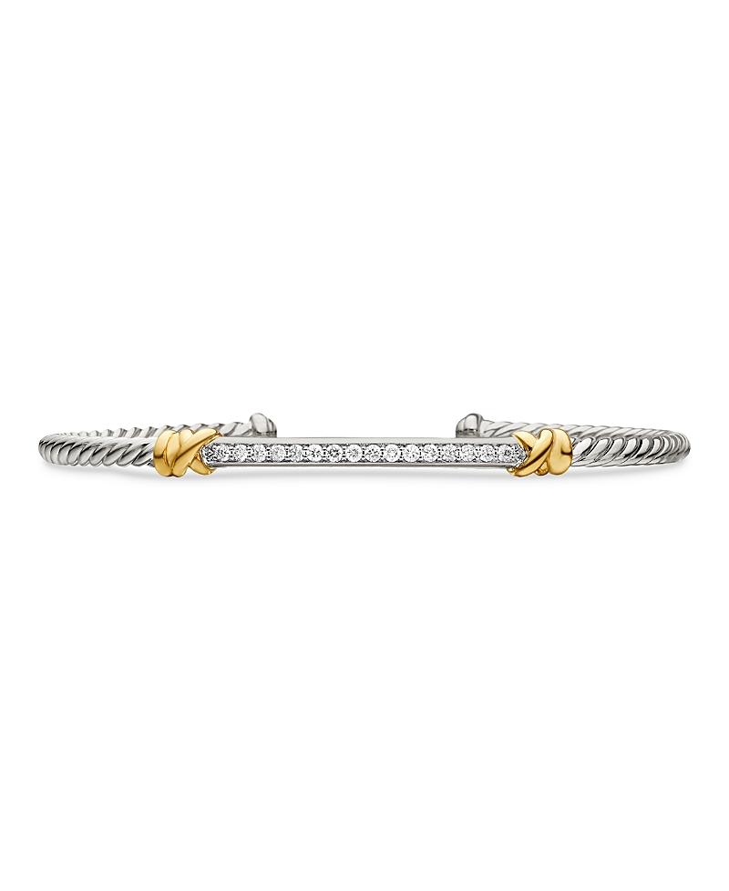 Womens Petite Helena Two Station Wrap Bracelet with 18K with Pav Diamonds - Product Image