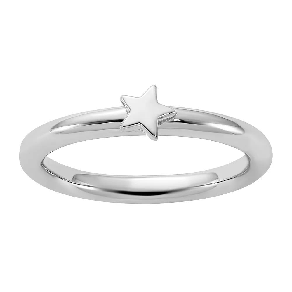 Stacks & Stones Sterling Silver Stackable Star Ring, Women's, Size: 8 Product Image