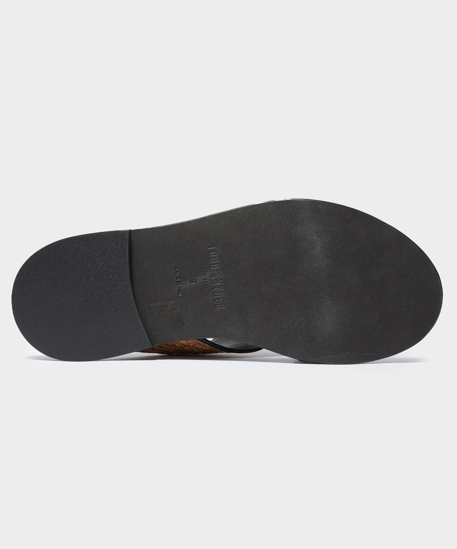 Tuscan Leather & Raffia Crossover Sandal Product Image