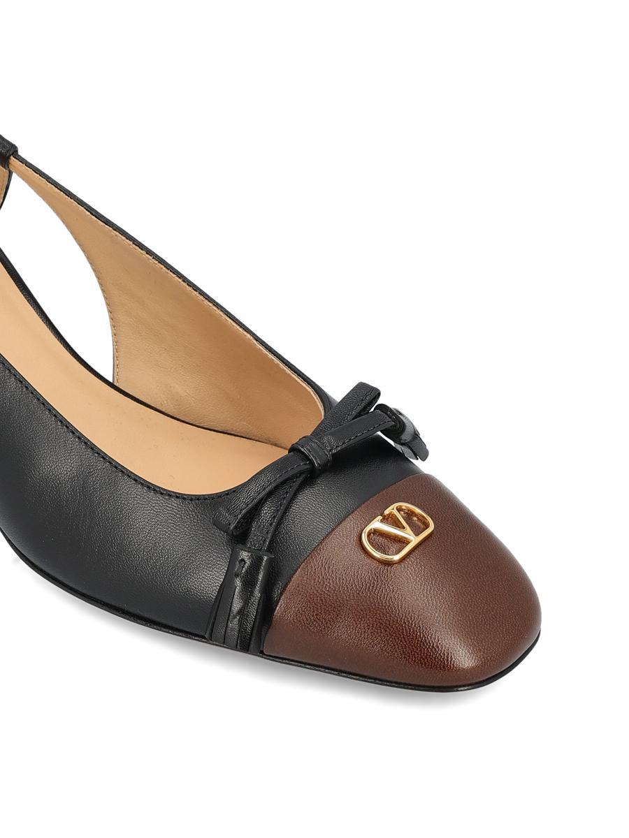 VALENTINO GARAVANI Vlogo 65 Tasseled Two-tone Leather Slingback Pumps In Black Product Image