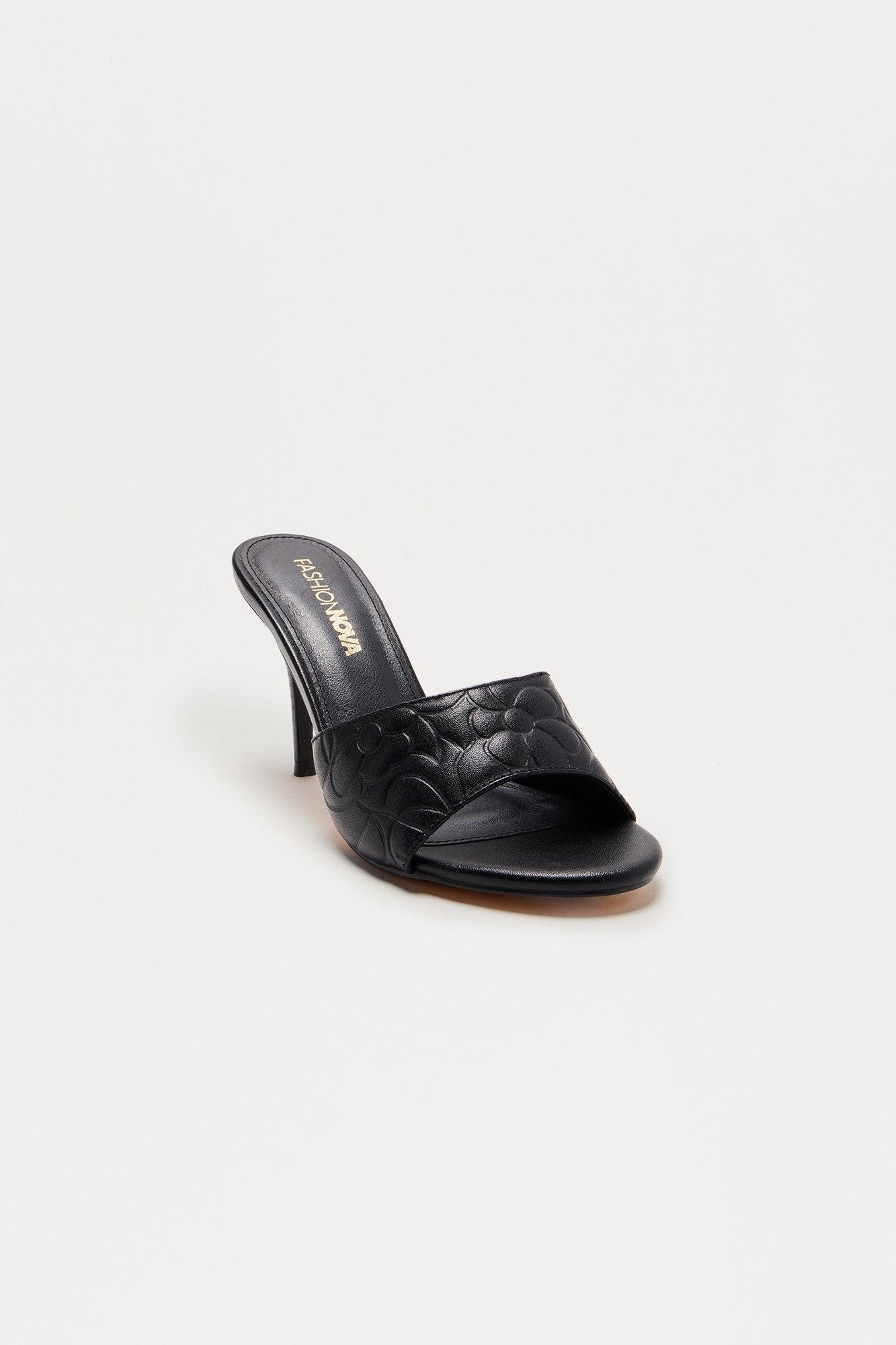 Luxely Floral Mules - Black Product Image