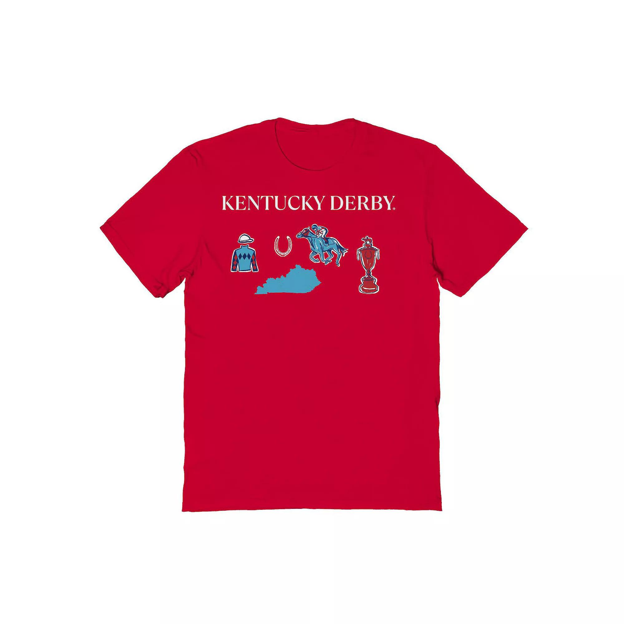 Men's Kentucky Derby Horizontal Logo Draw Icon Graphic T-Shirt,  Product Image