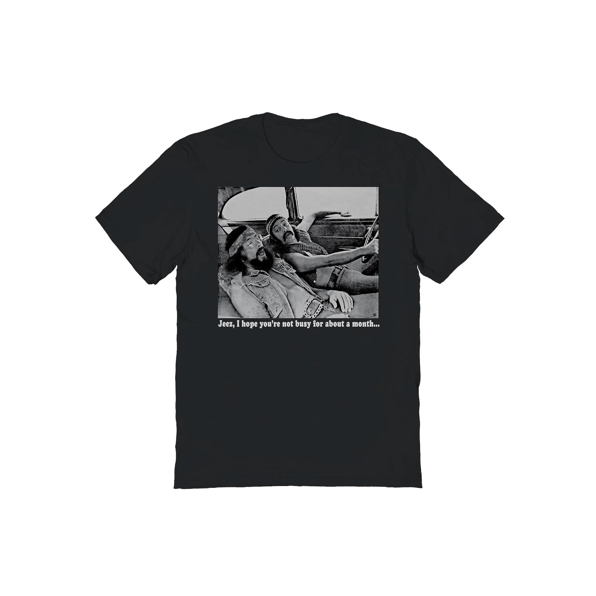 Men's Cheech & Chong Busy For A Month Graphic Tee, Size: Medium, Black Product Image