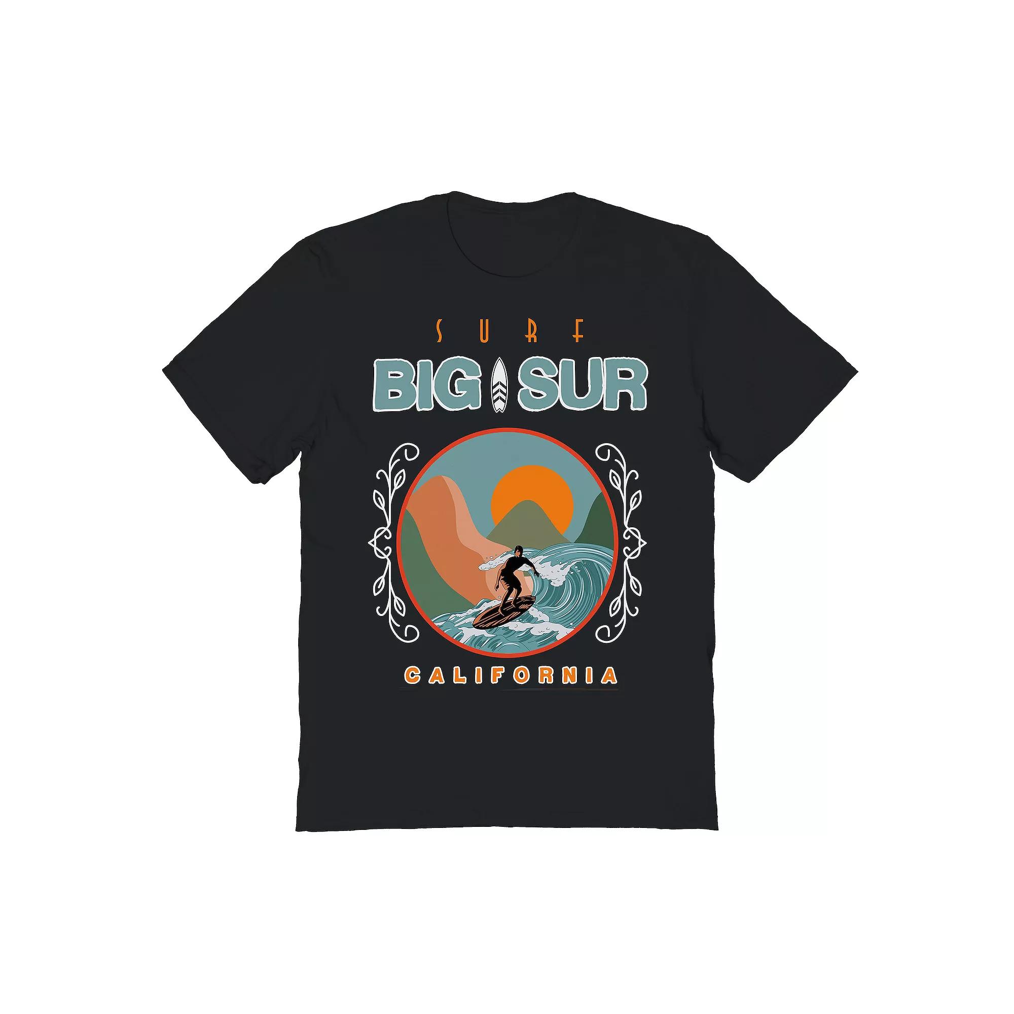 Men's Country Parks Surf Big Sur Cali Graphic Tee, Size: Large, Black Product Image