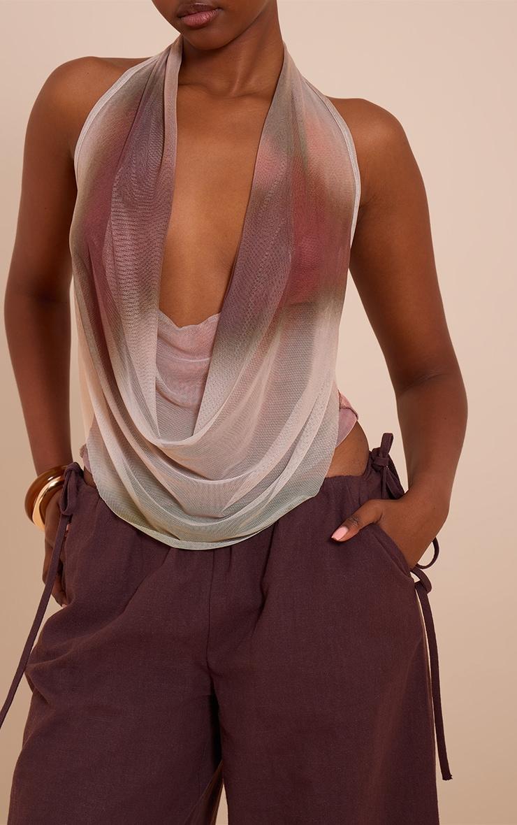 Multi Printed Mesh Halter Neck Top Product Image