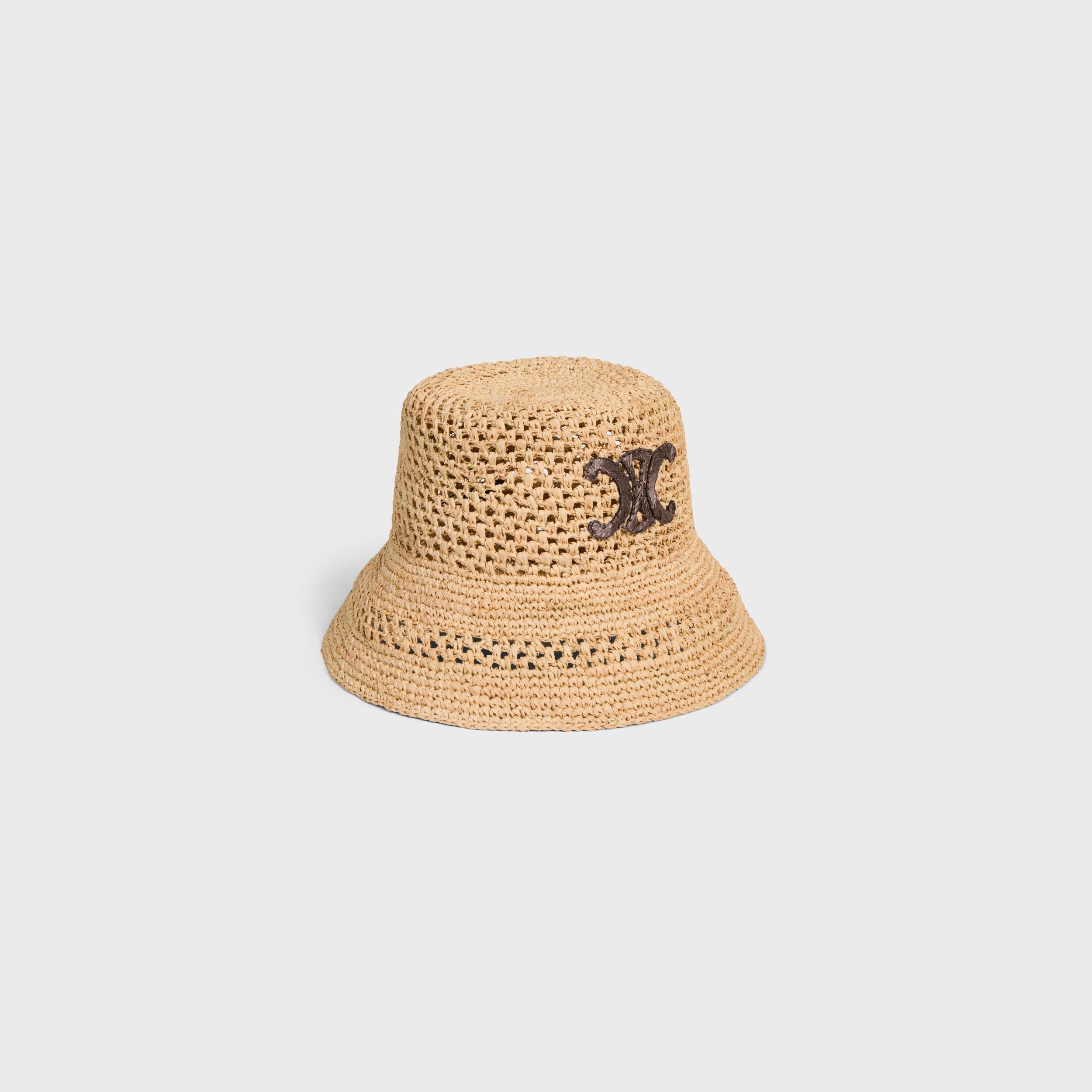 triomphe bucket hat in raffia Product Image
