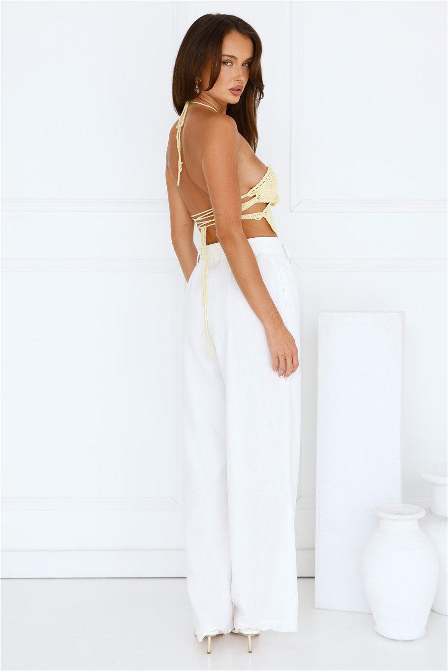 Monte Carlo Muse Knit Halter Top Yellow Product Image