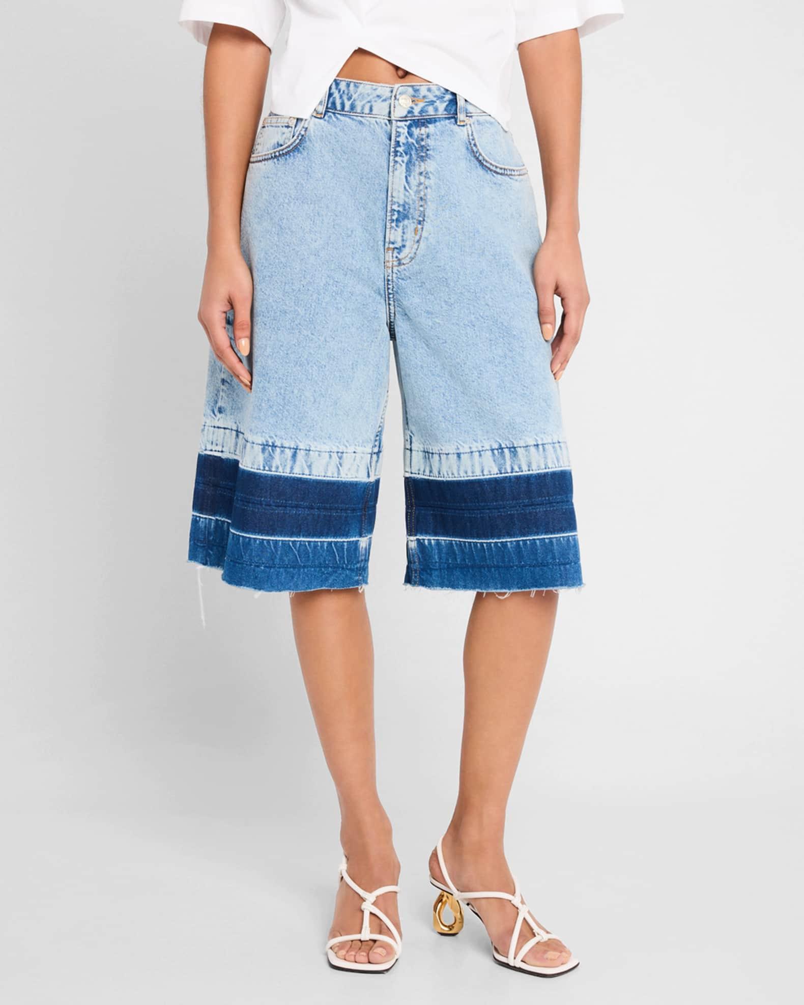 Denim Culotte Pants Product Image
