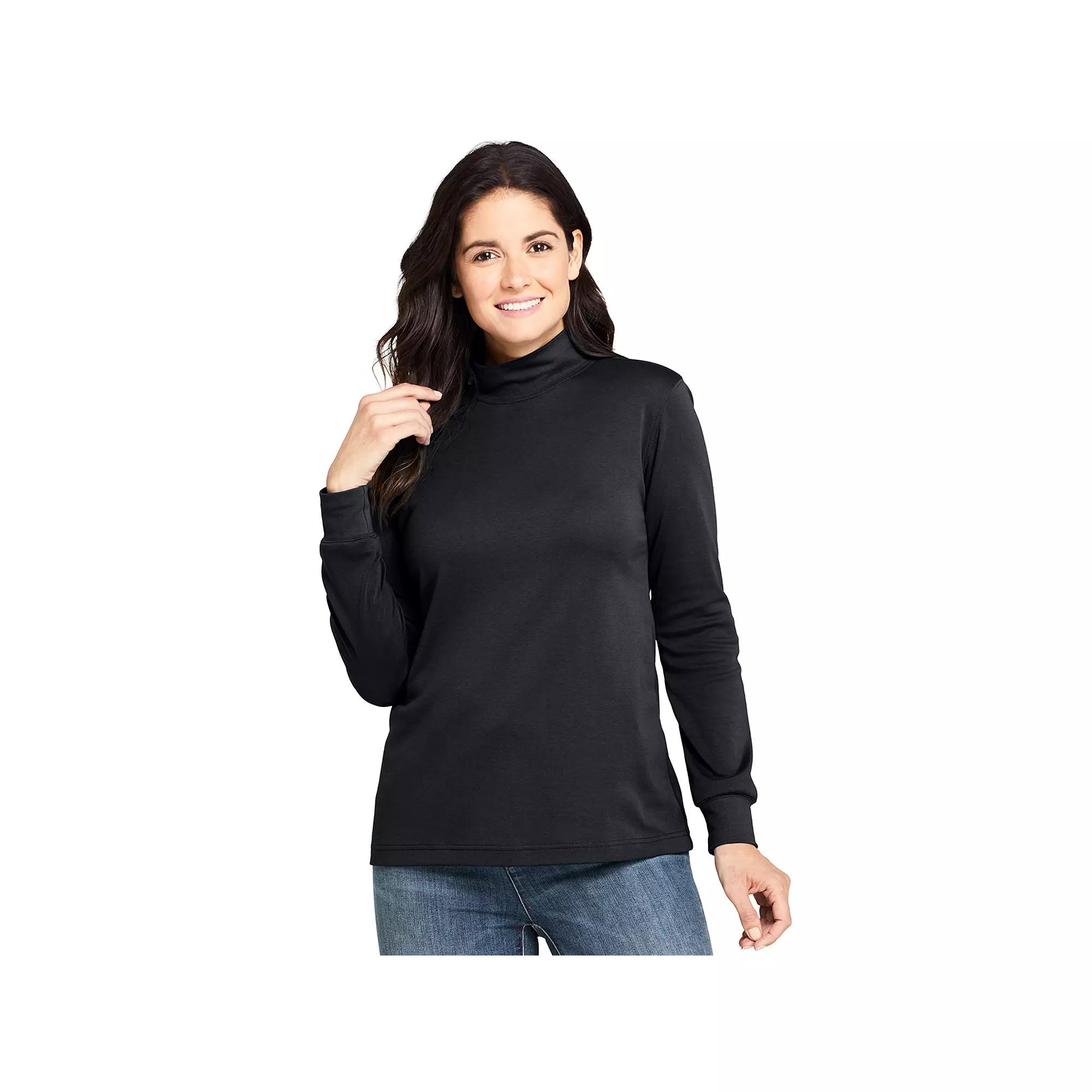 Petite Lands' End Relaxed Long Sleeve Mockneck Top, Women's,  Product Image