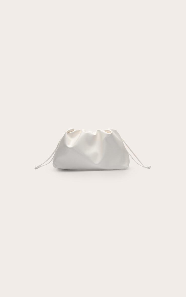 Cream Pu Oversize Drawstring Clutch Bag Product Image