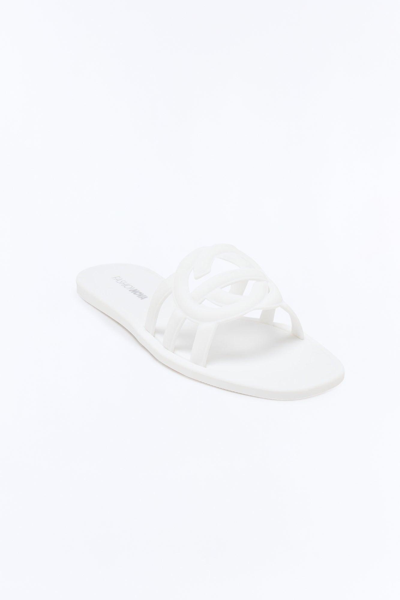 Peachy Slip On Sandals - White Female Product Image