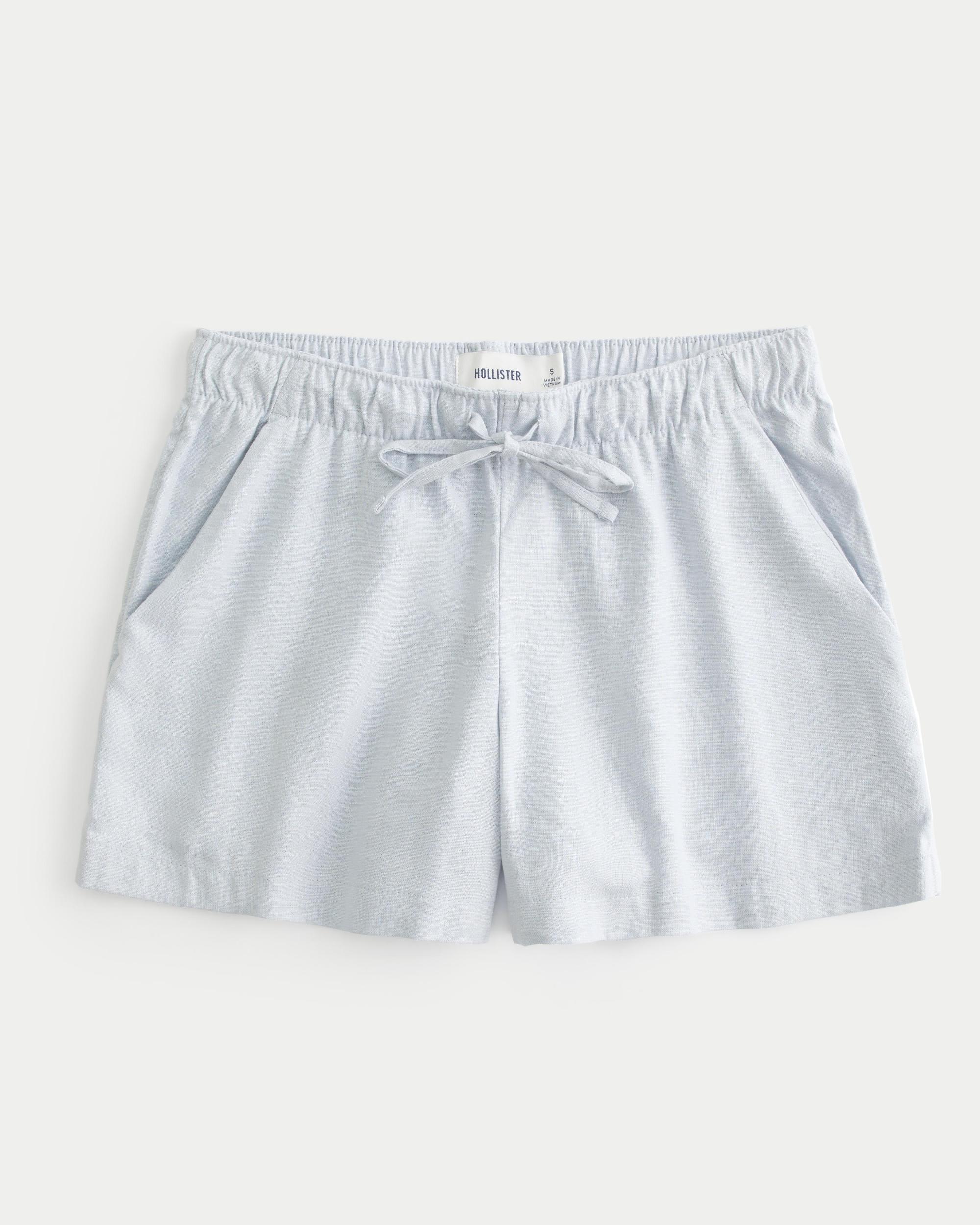 Hollister Ella Adjustable Rise Linen-Blend Pull-On Shorts Product Image