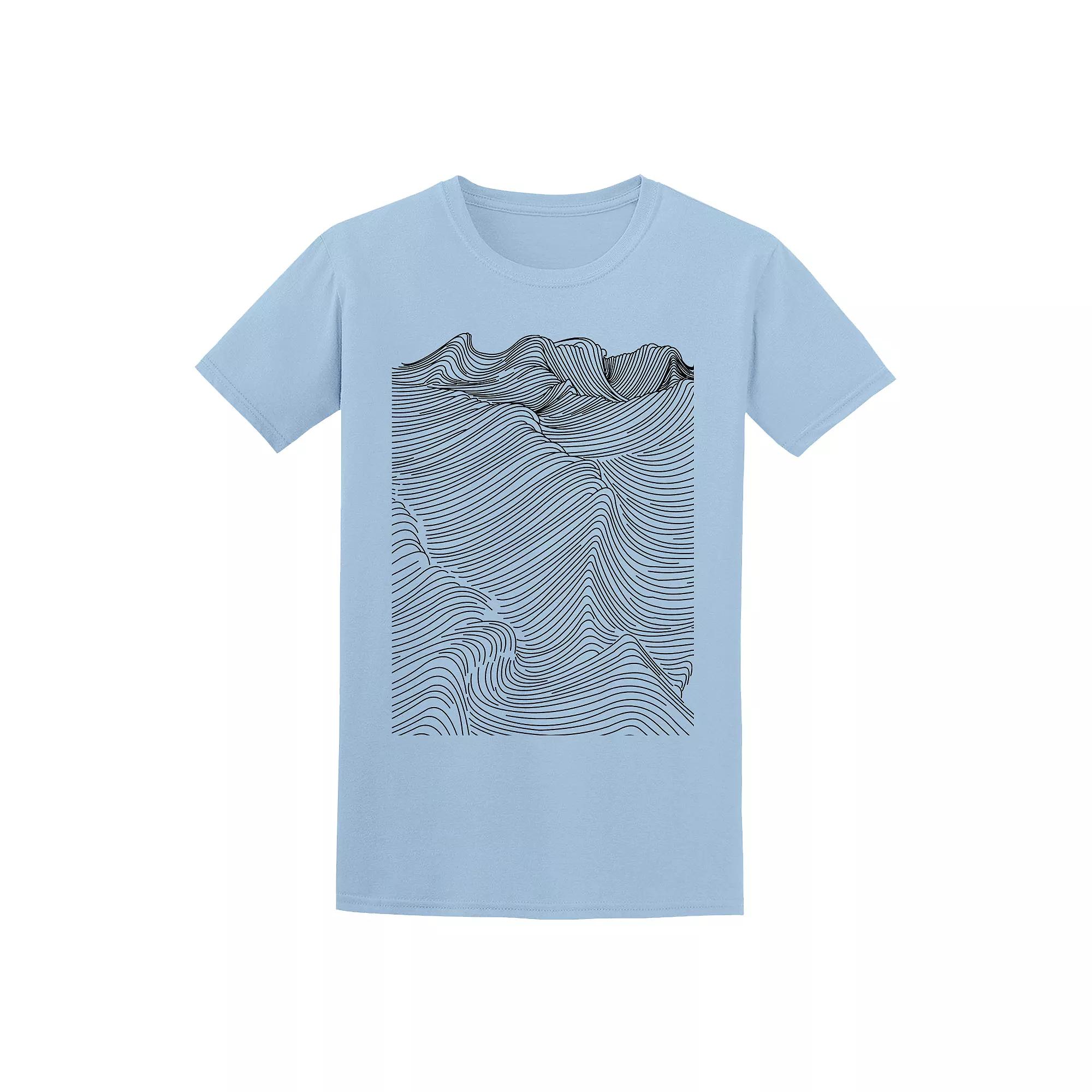 Men's COLAB89 by Threadless Bulo Wavy Tee, Size: Large, Light Blue Product Image