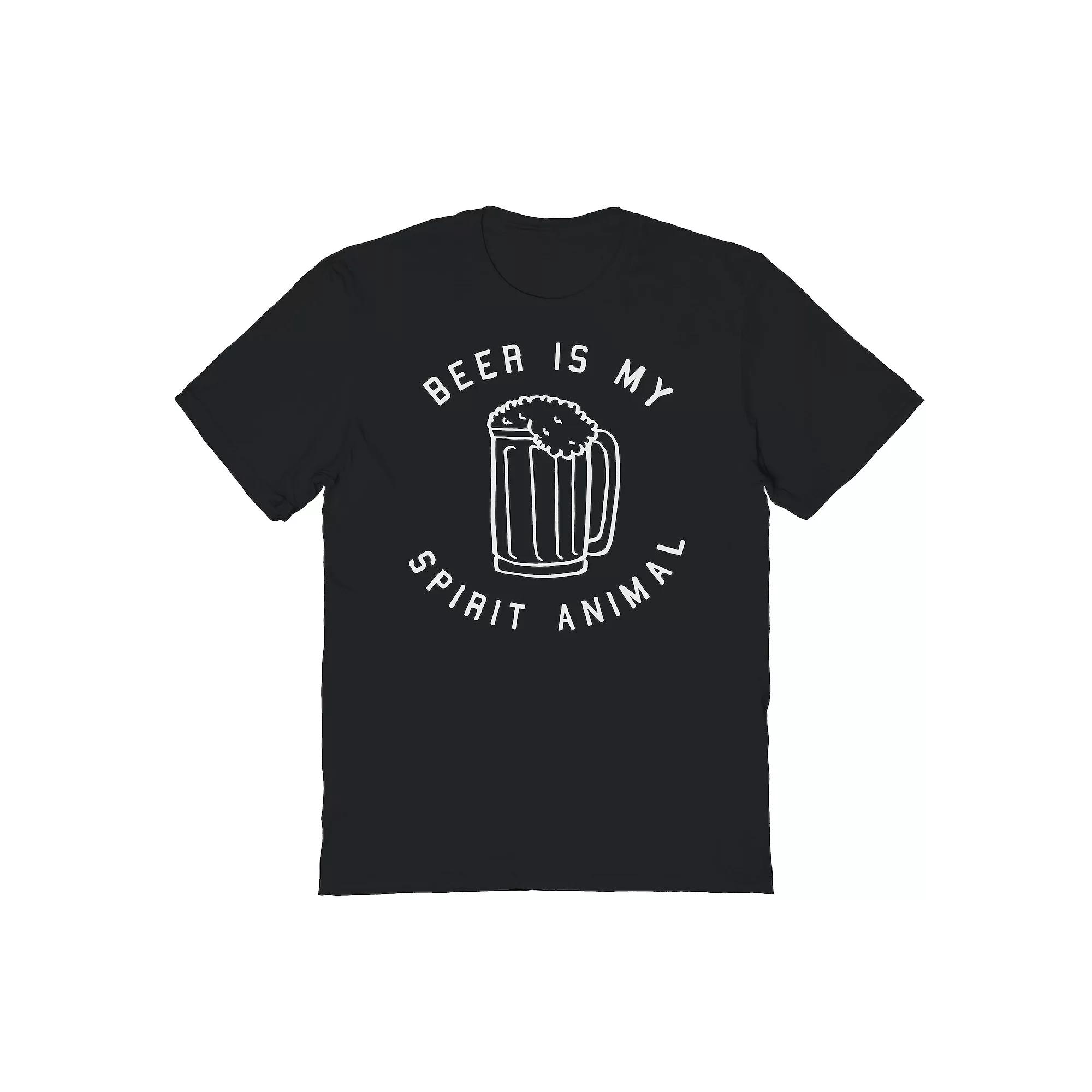 Men's St Patrick's Day Beer Is My Spirit Animal Graphic Tee, Size: XXL, Black Product Image