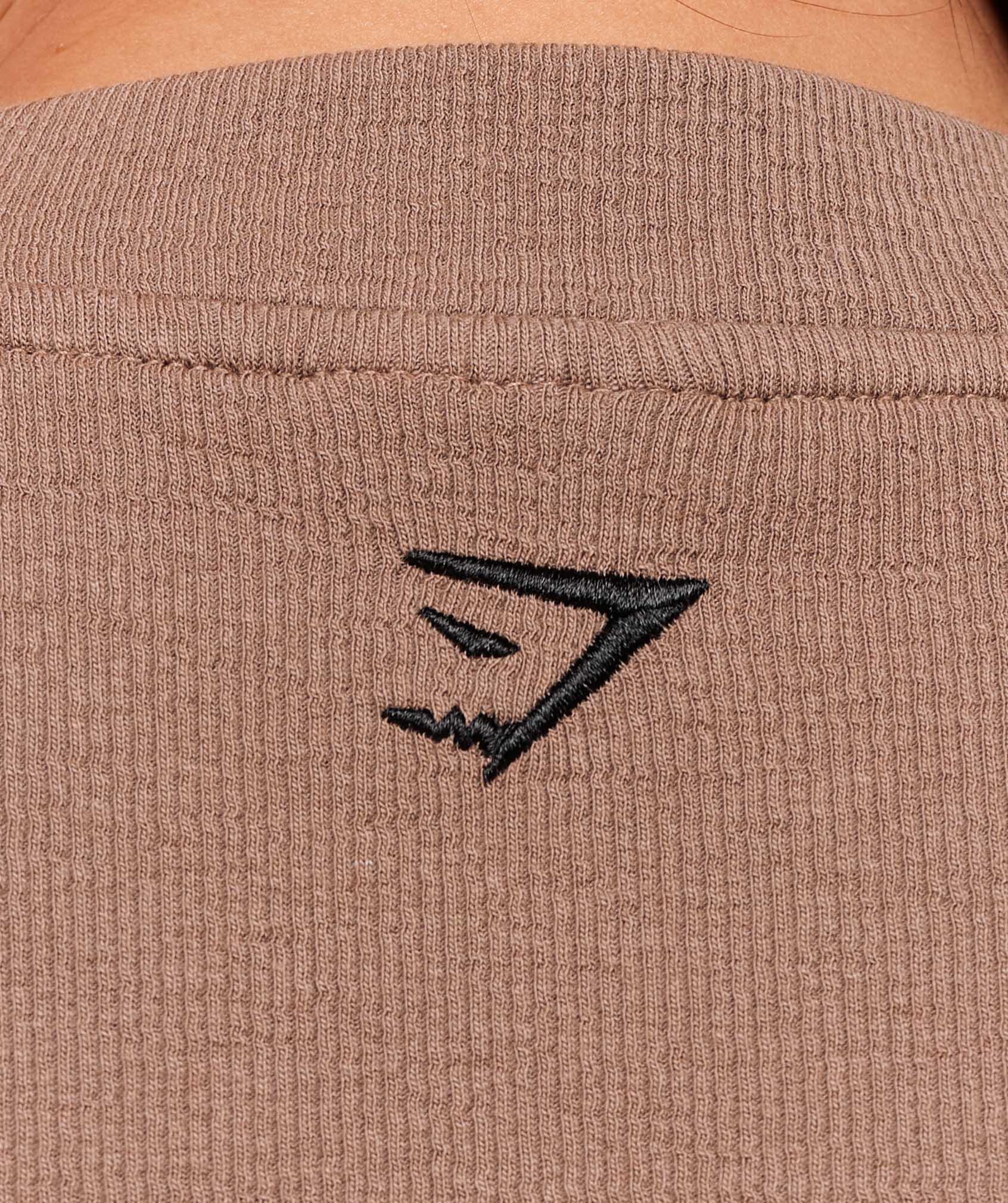 Gymshark Ribbed Cotton Crop Top - Mocha Mauve/Black Female Product Image