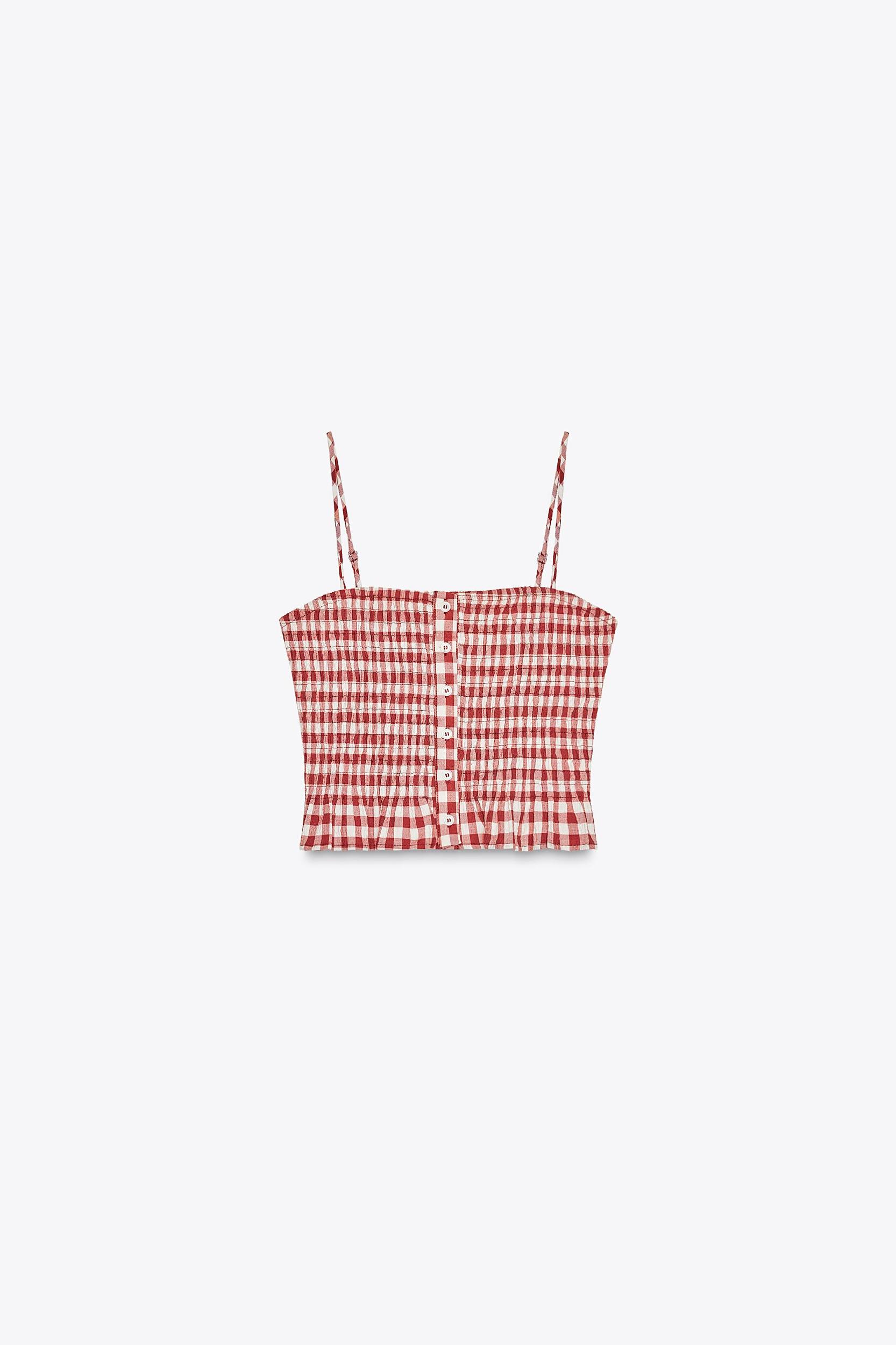 GINGHAM CROPPED TOP Product Image