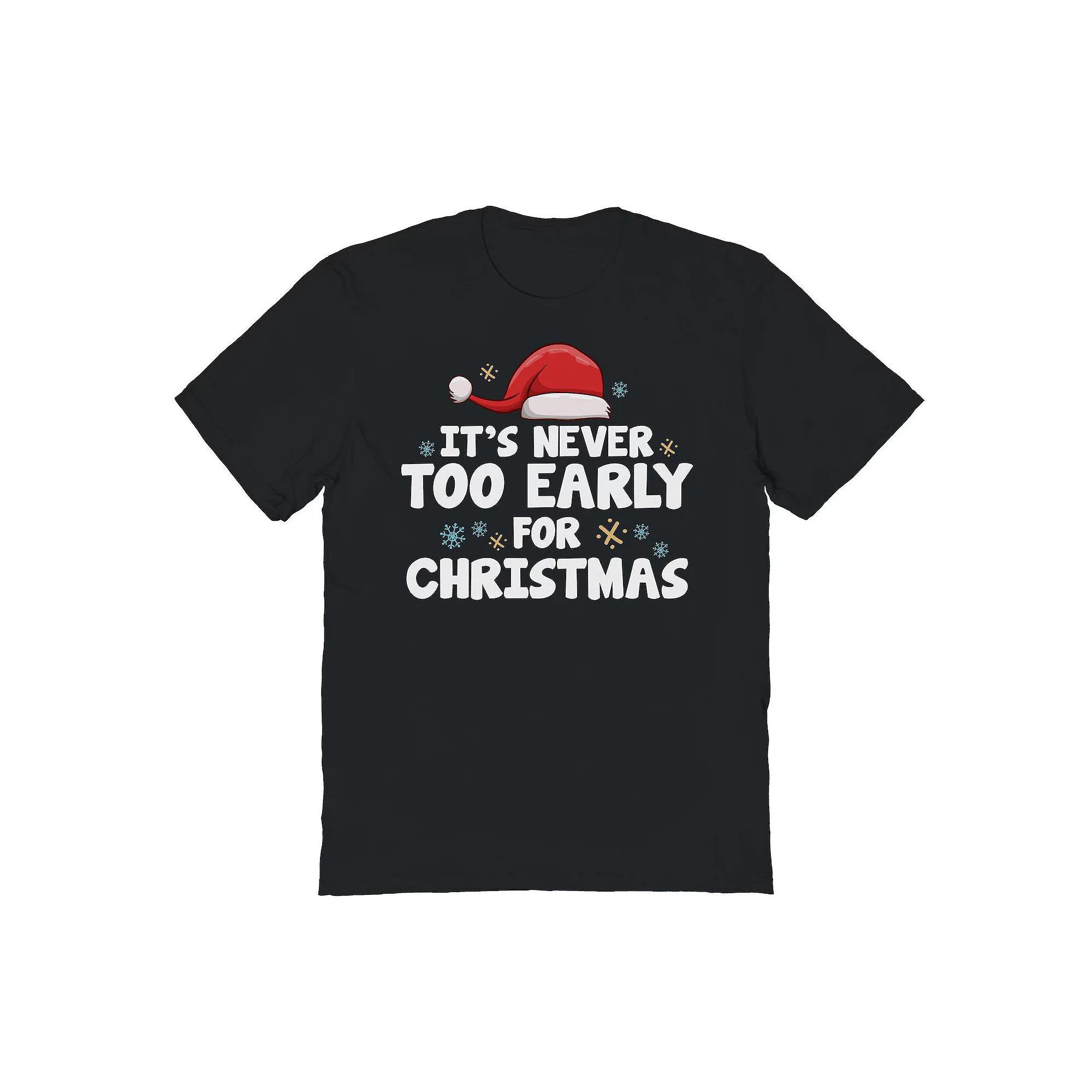 Men's Never Early Christmas Graphic Tee, Adult Unisex,  Product Image