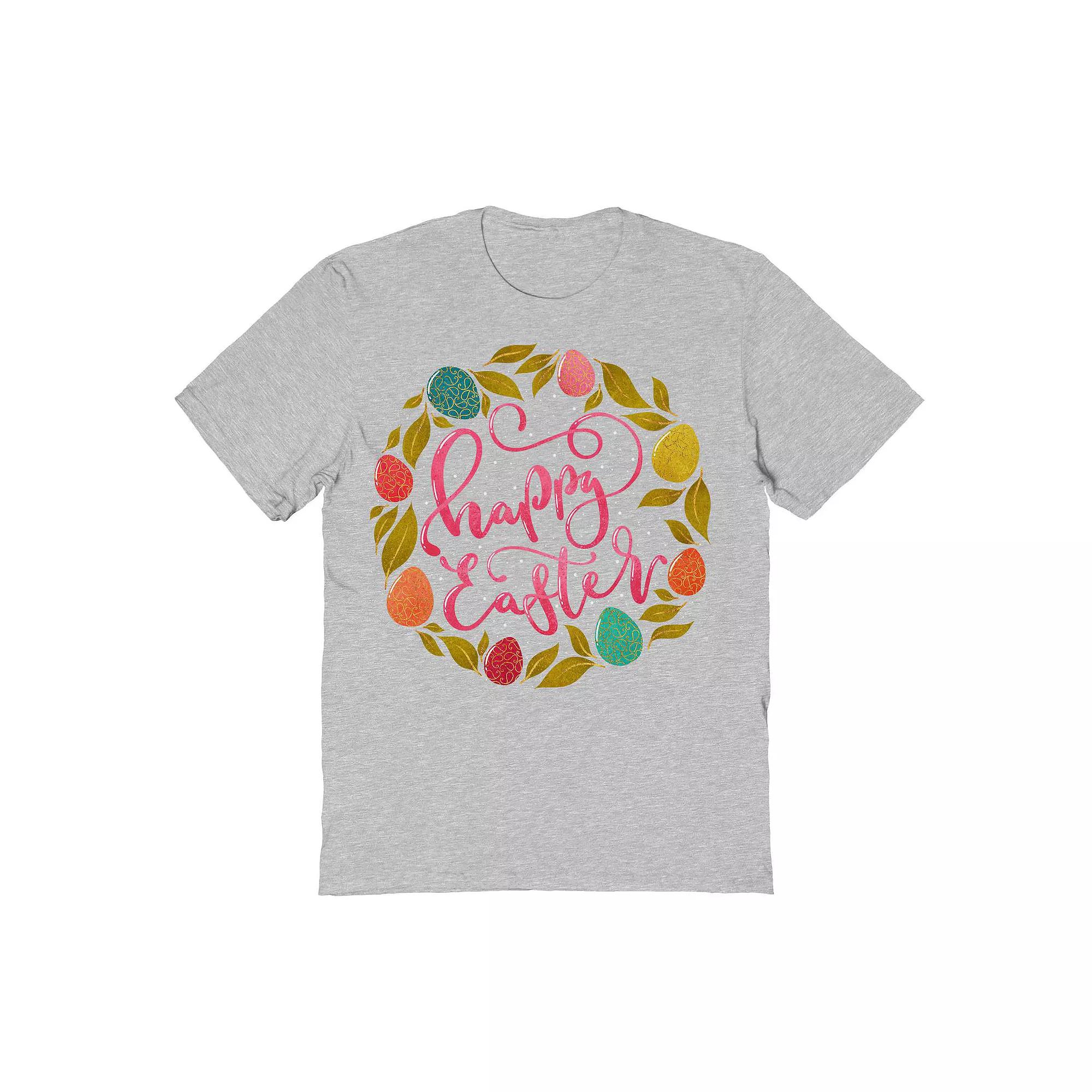 Men's Happy Easter Wreath Graphic Tee, Size: XXL, Sport Gray Product Image