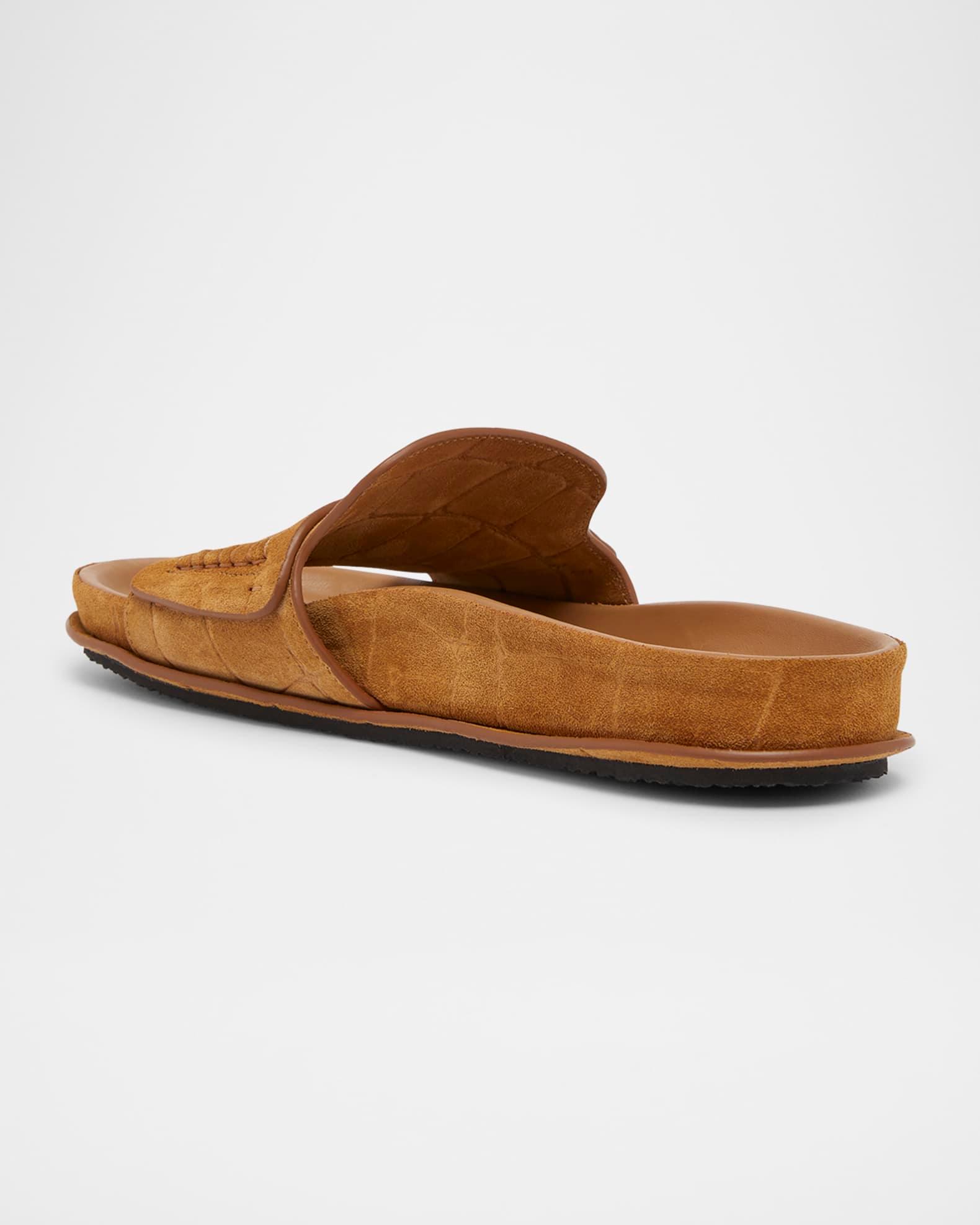 Les Sandales Croc-Embossed Leather Sandals Product Image