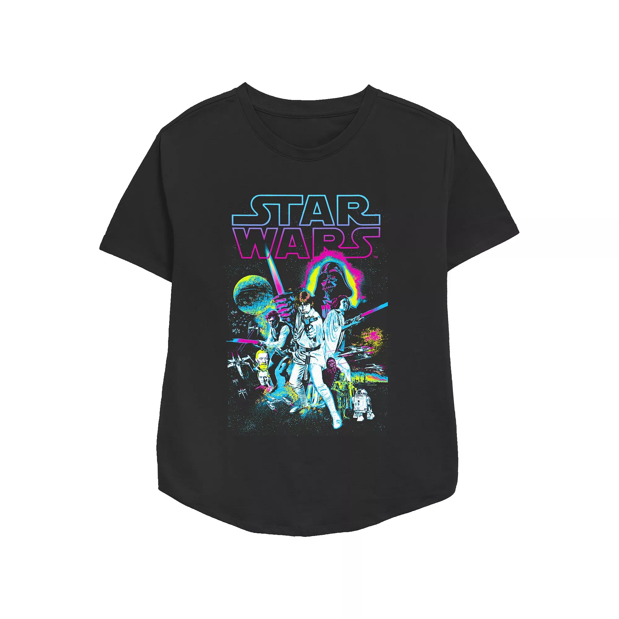 Women's Star Wars Pixelated Group Shot Relaxed Fit Graphic Tee, Girl's,  Product Image