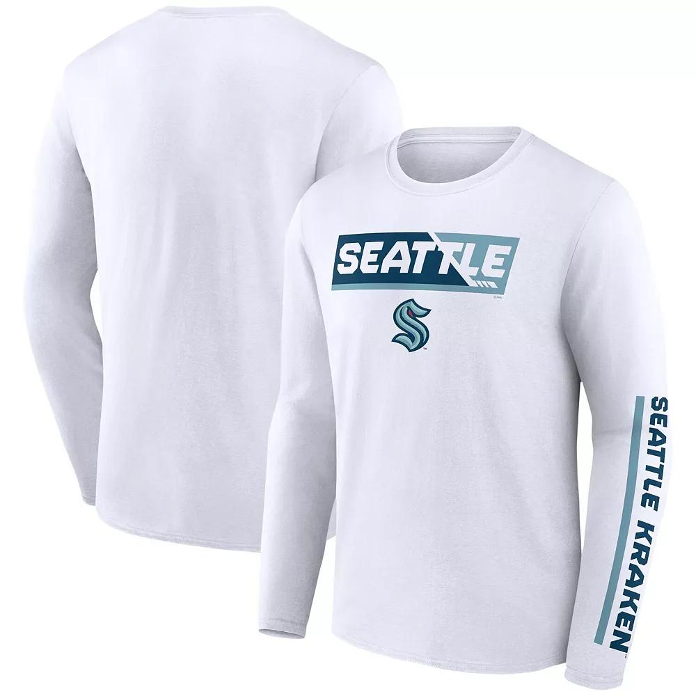 Men's Fanatics Branded White Seattle Kraken Breakaway Combo Long Sleeve T-Shirt,  Product Image