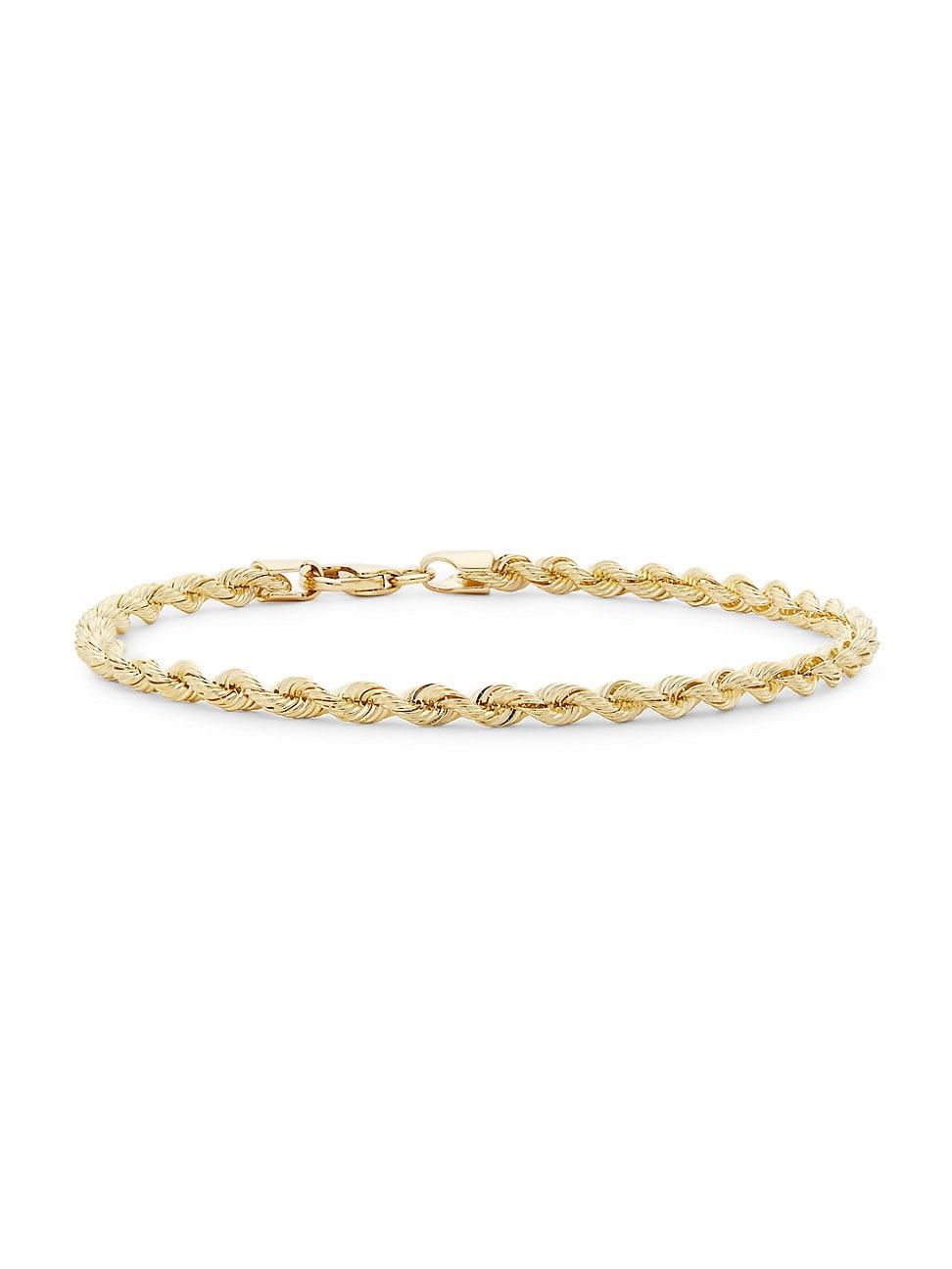 Womens 14K Yellow Gold Rope Chain Bracelet Product Image
