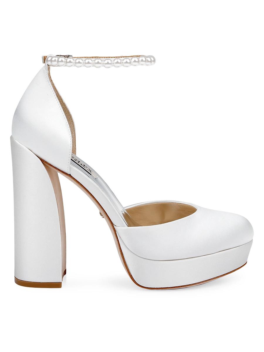 Womens Felixa 125MM Imitation Pearl-Embellished Satin Platform Pumps Product Image