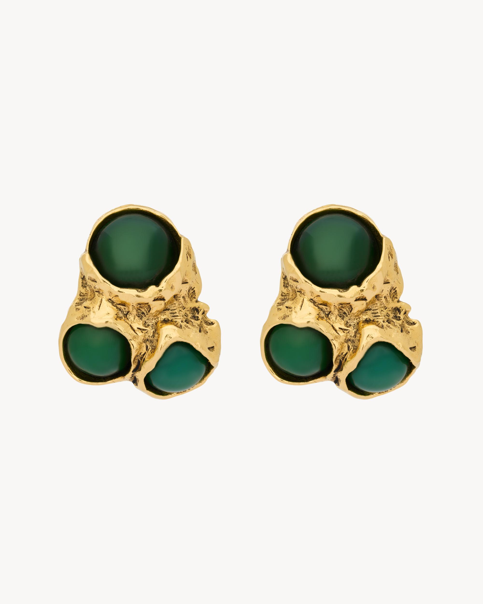 BUBBLE CABOCHON EARRINGS IN RESIN AND METAL Product Image