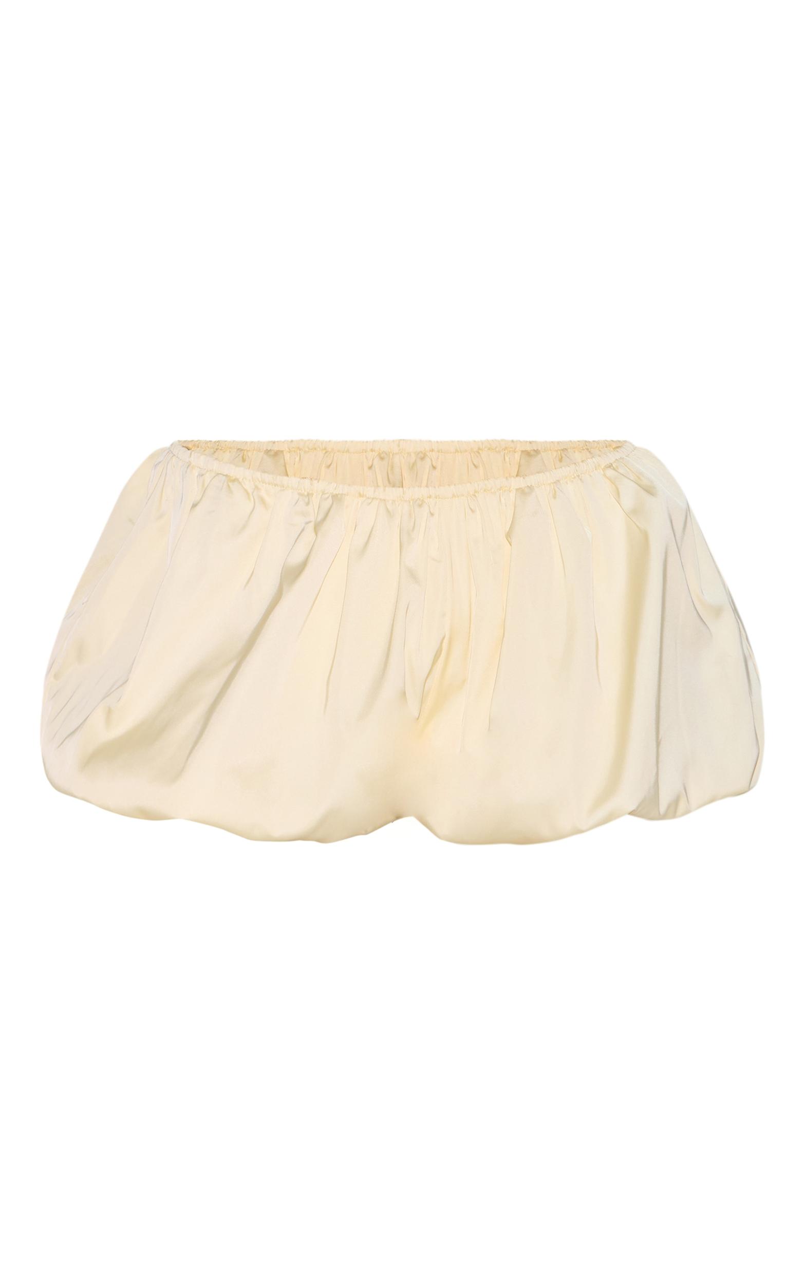 Butter Yellow Mini Puffball Shorts Product Image