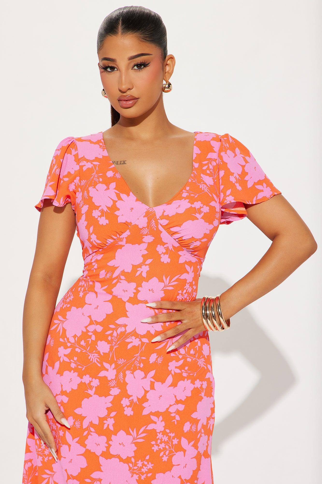 Layla Floral Maxi Dress - Orange/combo Product Image