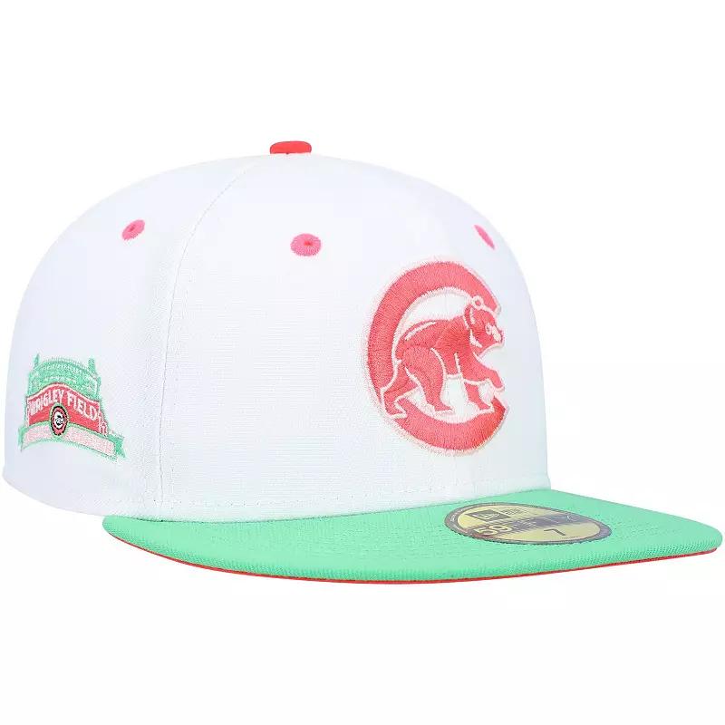 Men's New Era White/Green Chicago Cubs  Watermelon Lolli 59FIFTY Fitted Hat, Size: 7 7/8 Product Image