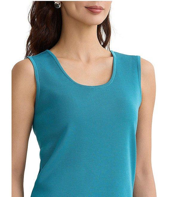 Ming Wang Knit Scoop Neck Sleeveless Tank Product Image