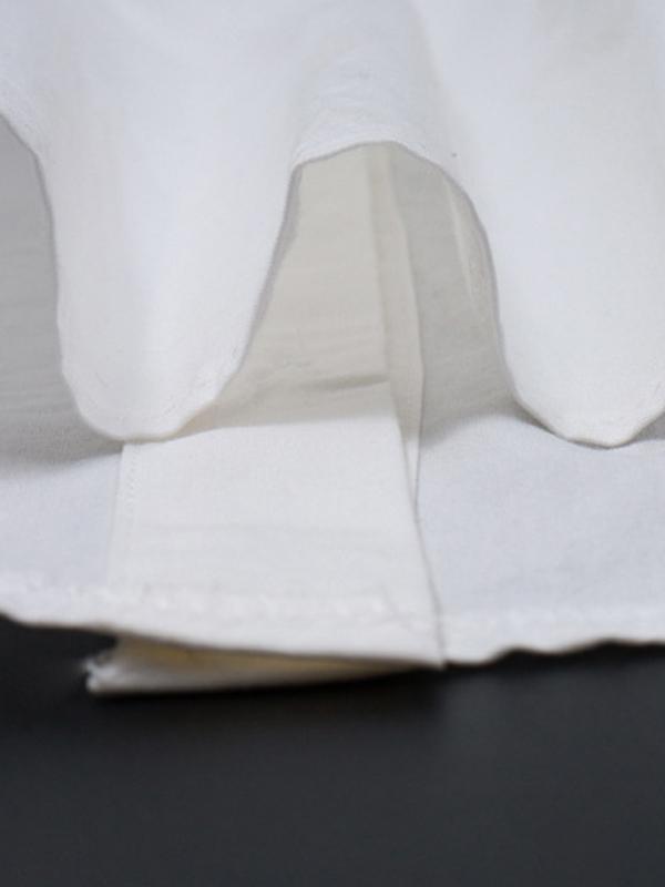 Shirt Neck Irregular Hem Long Sleeve Blouse Product Image